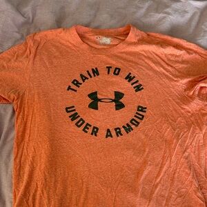 Under Armour Men's Orange 'Train to Win' Tee